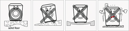 Please raise your washer on a solid floor.